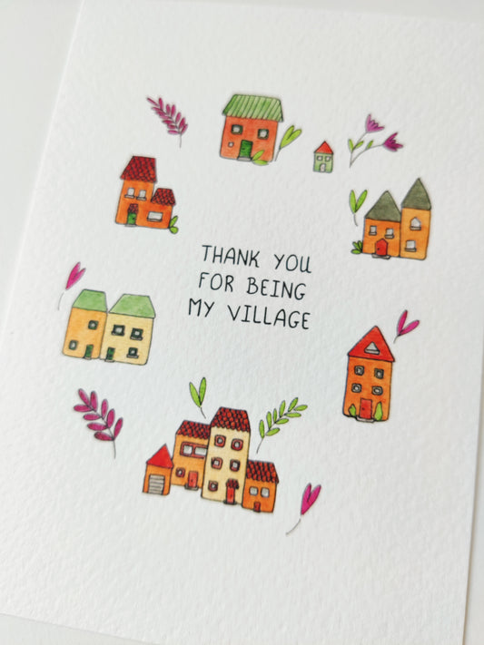 Kaartje "Thank you for being my village"