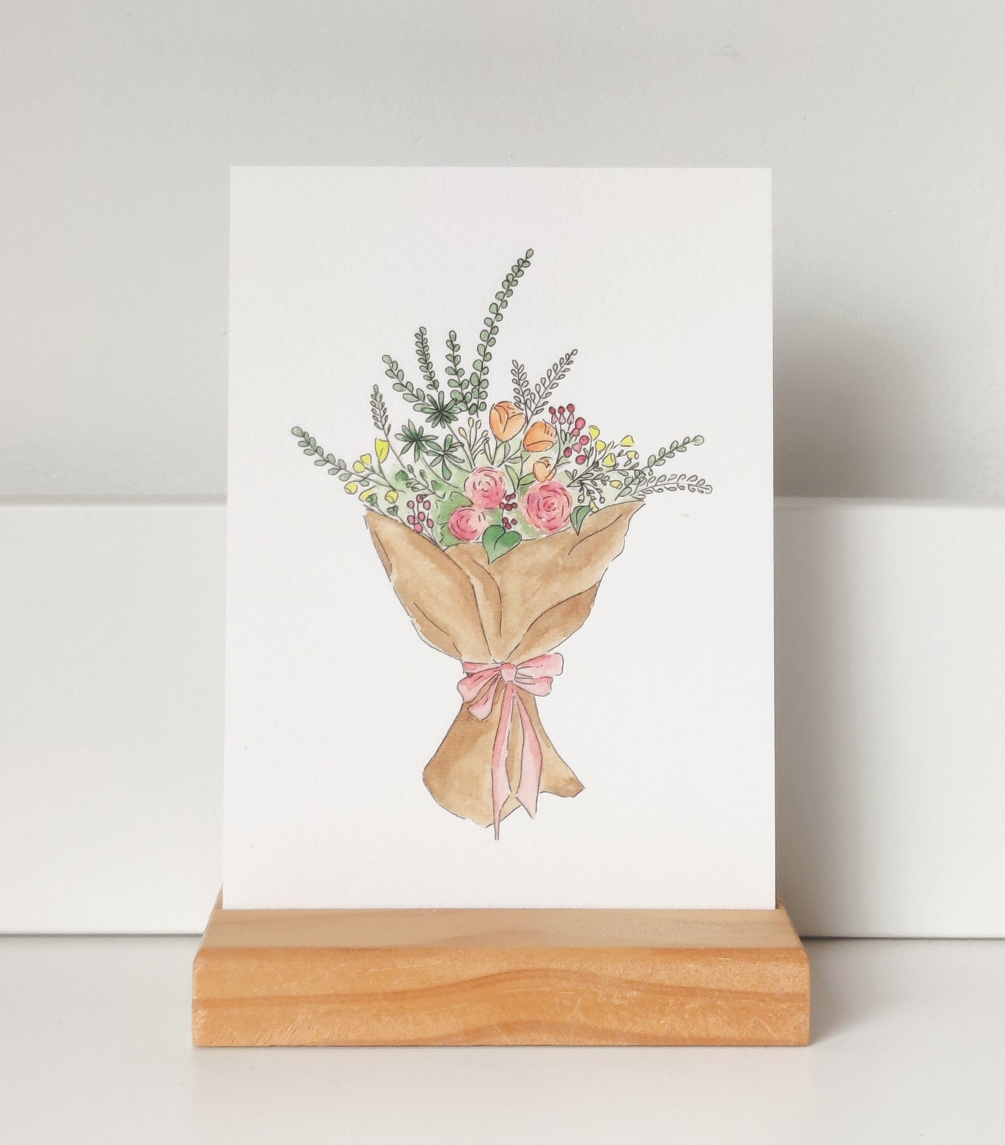 Kaartje boeket bloemen