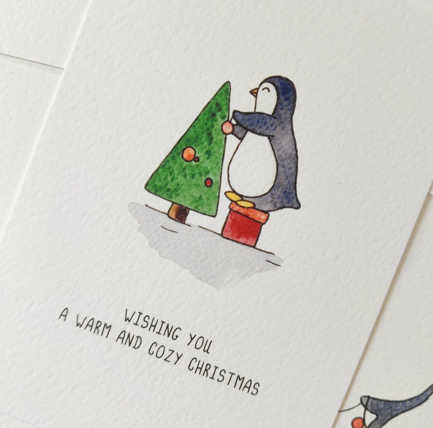 Kerstkaarten pinguins