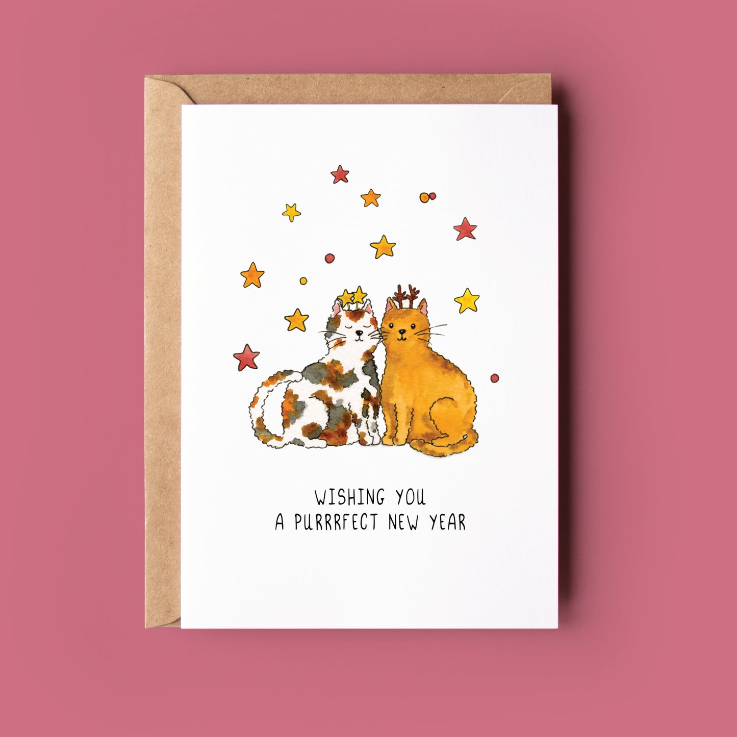 Kerstkaartje a purrrfect new year