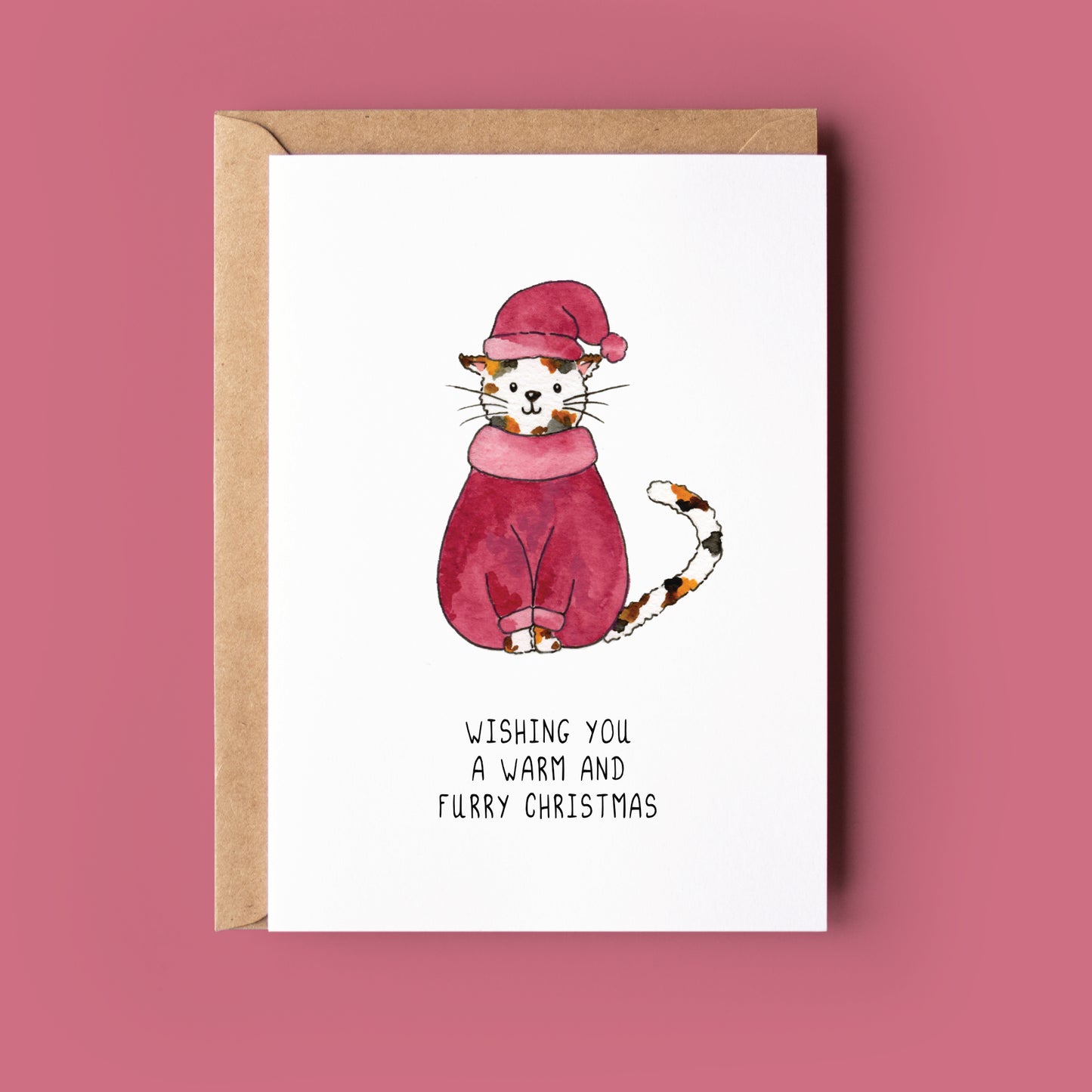 Kerstkaartje kerstpoes