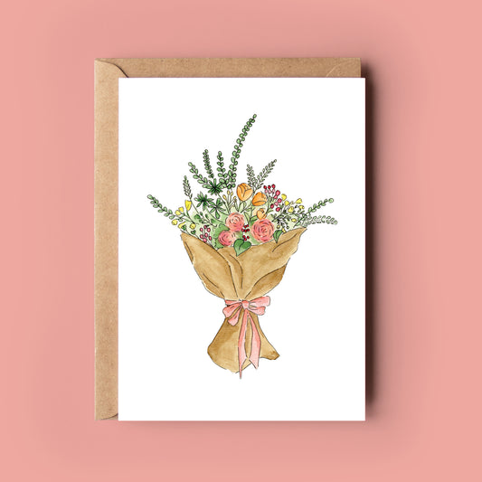 Kaartje boeket bloemen