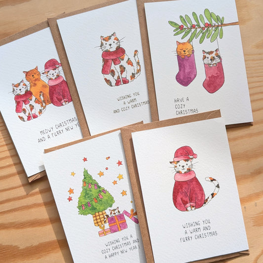 Kerstkaarten poesjes
